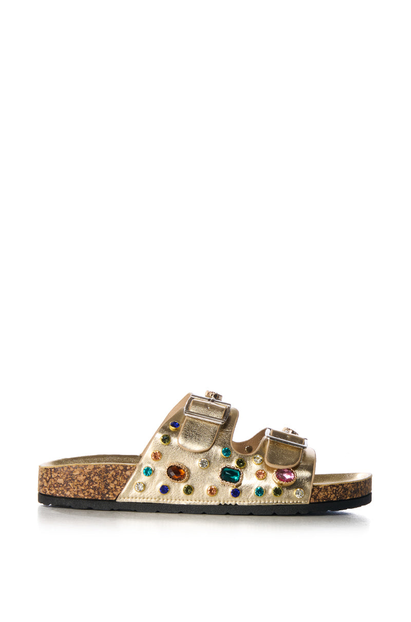 Back View Azalea Wang Bayleaves Gold Embellished Sandal 12