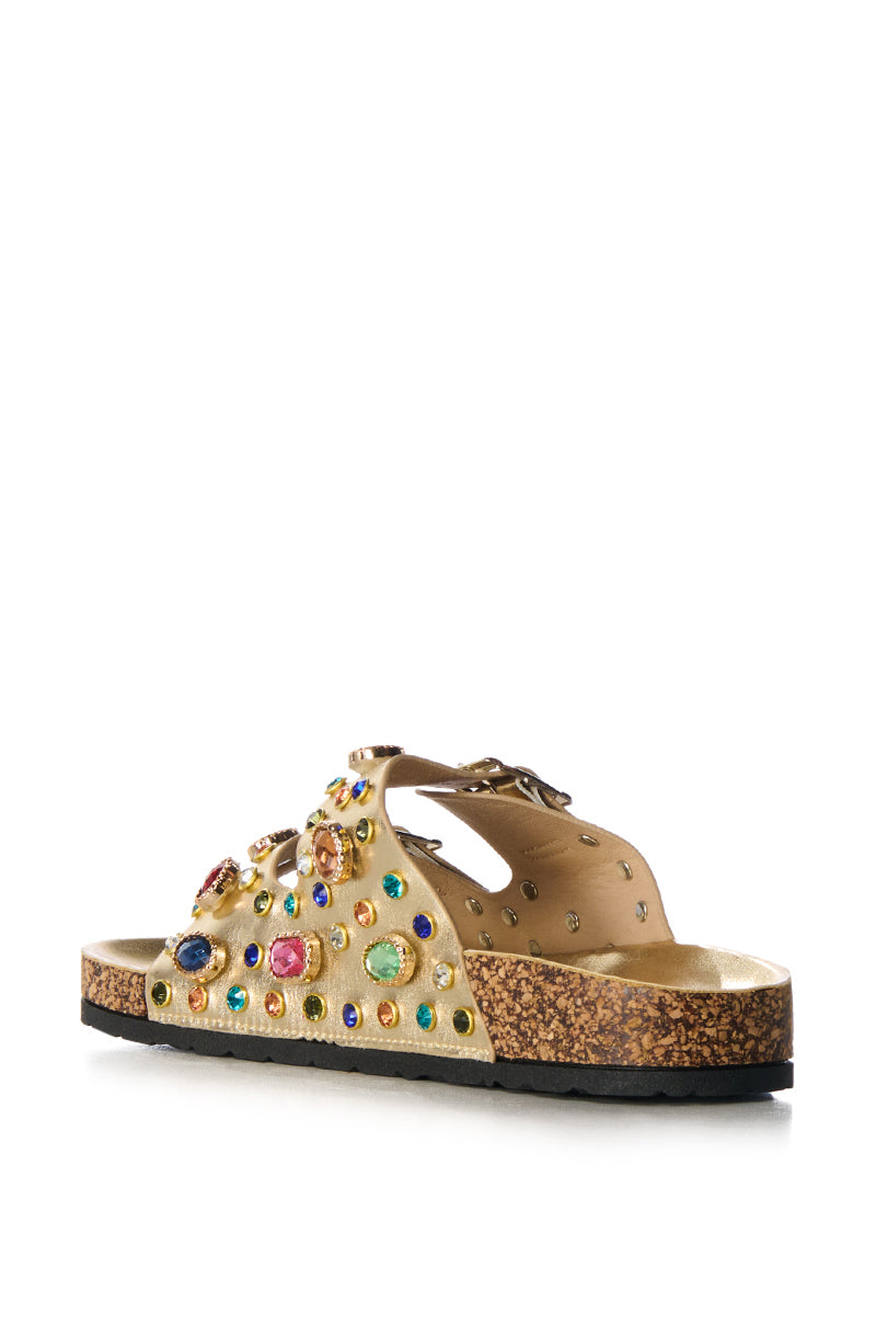 Full View Azalea Wang Bayleaves Gold Embellished Sandal 14