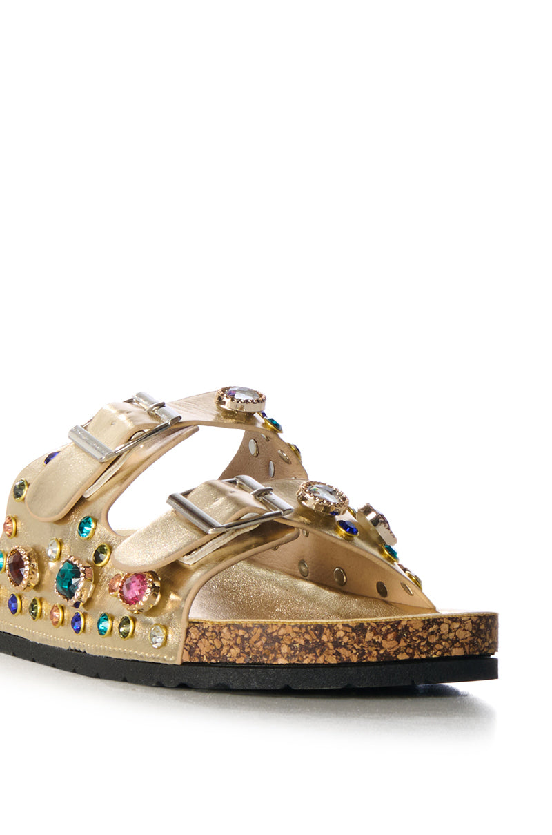 Extra View Azalea Wang Bayleaves Gold Embellished Sandal 15