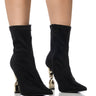 Front View Azalea Wang Bearnaise Twisted Heel Bootie In Black