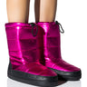 Front View Azalea Wang Becky Metallic Lined Snow Bootie In Pink