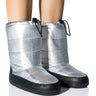 Front View Azalea Wang Becky Metallic Lined Snow Bootie In Silver