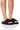 Front View Azalea Wang Bee Flat Sandal In Black