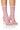 Front View Azalea Wang Behida Pink Sparkle Sock Bootie