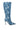 Side View Azalea Wang Beline Snakeskin Boot In Blue