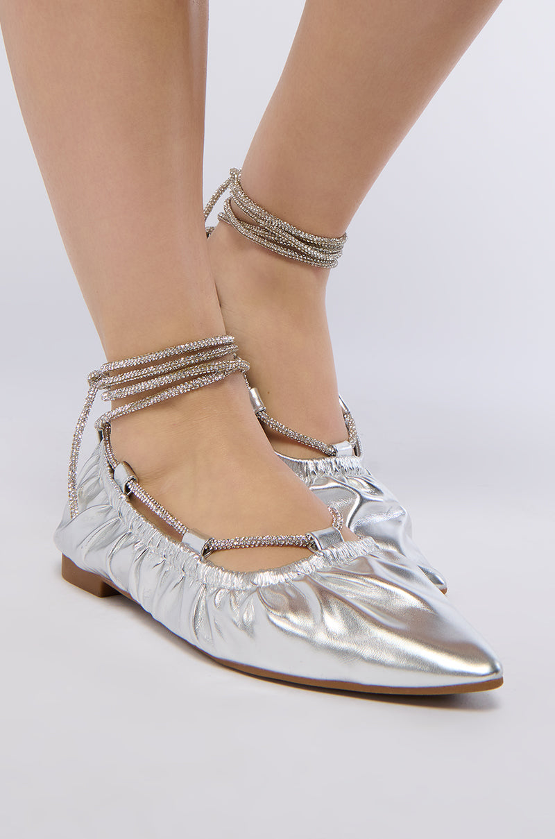 AZALEA WANG BENICIO SILVER BALLET FLAT AKIRA AZALEA WANG BENICIO SILVER BALLET FLAT AKIRA