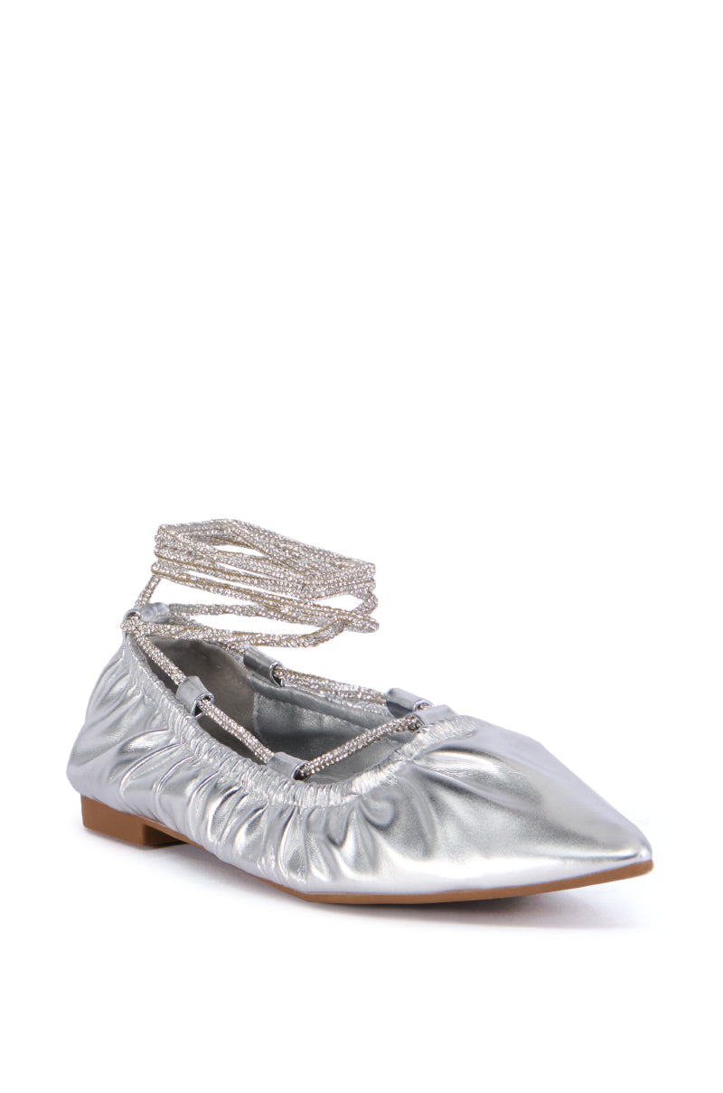AZALEA WANG BENICIO SILVER BALLET FLAT AKIRA AZALEA WANG BENICIO SILVER BALLET FLAT AKIRA