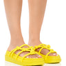 Front View Azalea Wang Benita Flat Sandal In Yellow