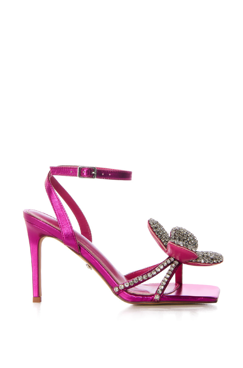Side View Azalea Wang Bevie Fuchsia Butterfly Sandal 1