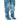 Front View Azalea Wang Bexley Acid Wash Denim Slouch Boot In Blue