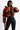 Front View Azalea Wang Big Spender Cropped Camo Puffer in Orange Camo