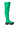 Side View Azalea Wang Big Stepper Thigh High Flatform Boot In Green