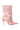 Side View Azalea Wang Blaise Pink Diamond Studded Boot With Flower Detail