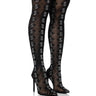 Front View Azalea Wang Bling Bling Stiletto Boot In Black