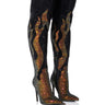 Front View Azalea Wang Bling Of Fire Stiletto Boot In Black