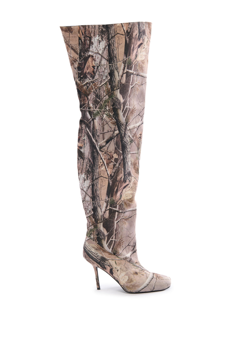 AZALEA WANG BOISTEROUS CAMO SQUARE TOE BOOT view 0