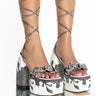 Front View Azalea Wang Bolder Than You Chunky Sandal In Black White