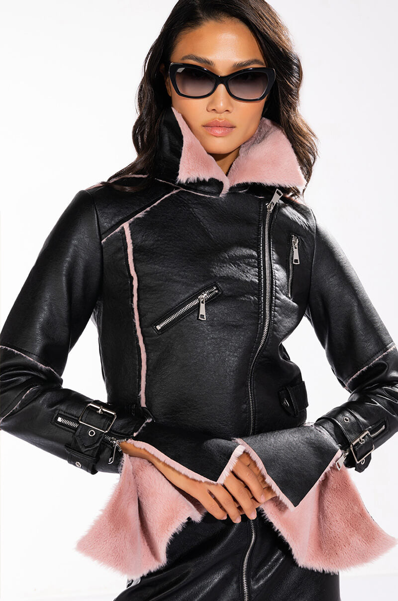 AZALEA WANG BONDED BELL SLEEVE MOTO view 0