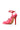 Detail View Azalea Wang Boogie Down Feather Detail Stiletto Sandal In Red