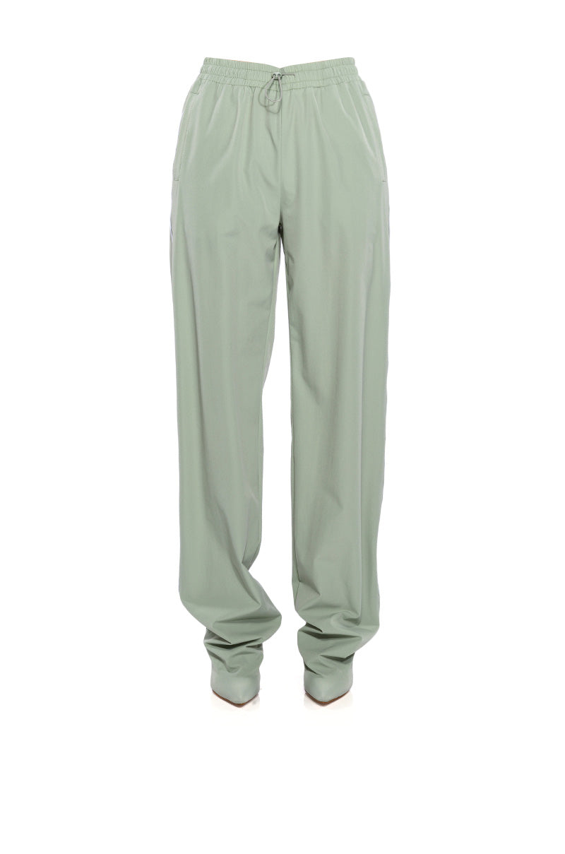 Back View Azalea Wang Boot Track Pant In Sage Green