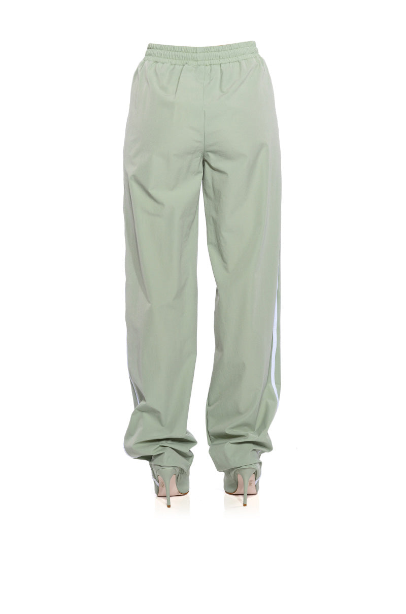 Detail View Azalea Wang Boot Track Pant In Sage Green