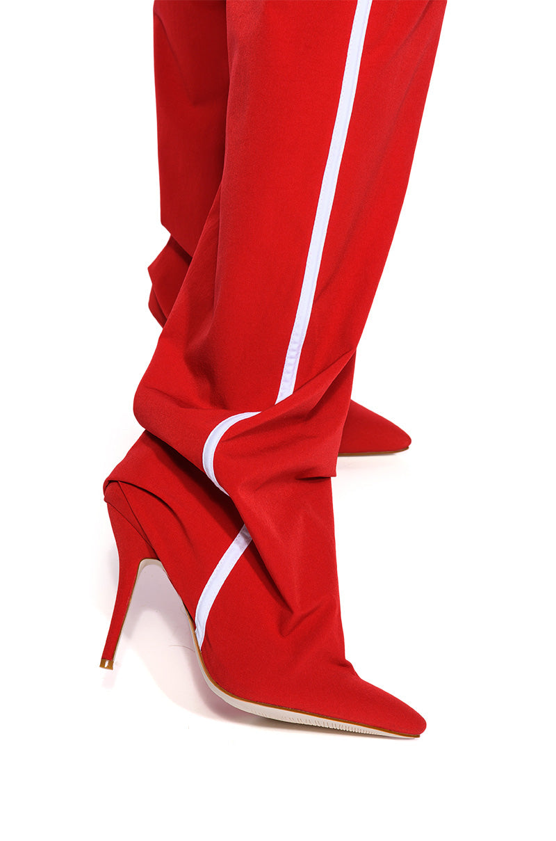 Full View Azalea Wang Boot Track Pant In Sage Red 5