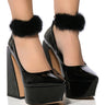 Front View Azalea Wang Boudoir Chunky Platform Pump In Black