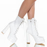 Front View Azalea Wang Break It To Me Chunky Bootie In White