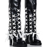 Front View Azalea Wang Breaking Rules Black Laced Up Boot