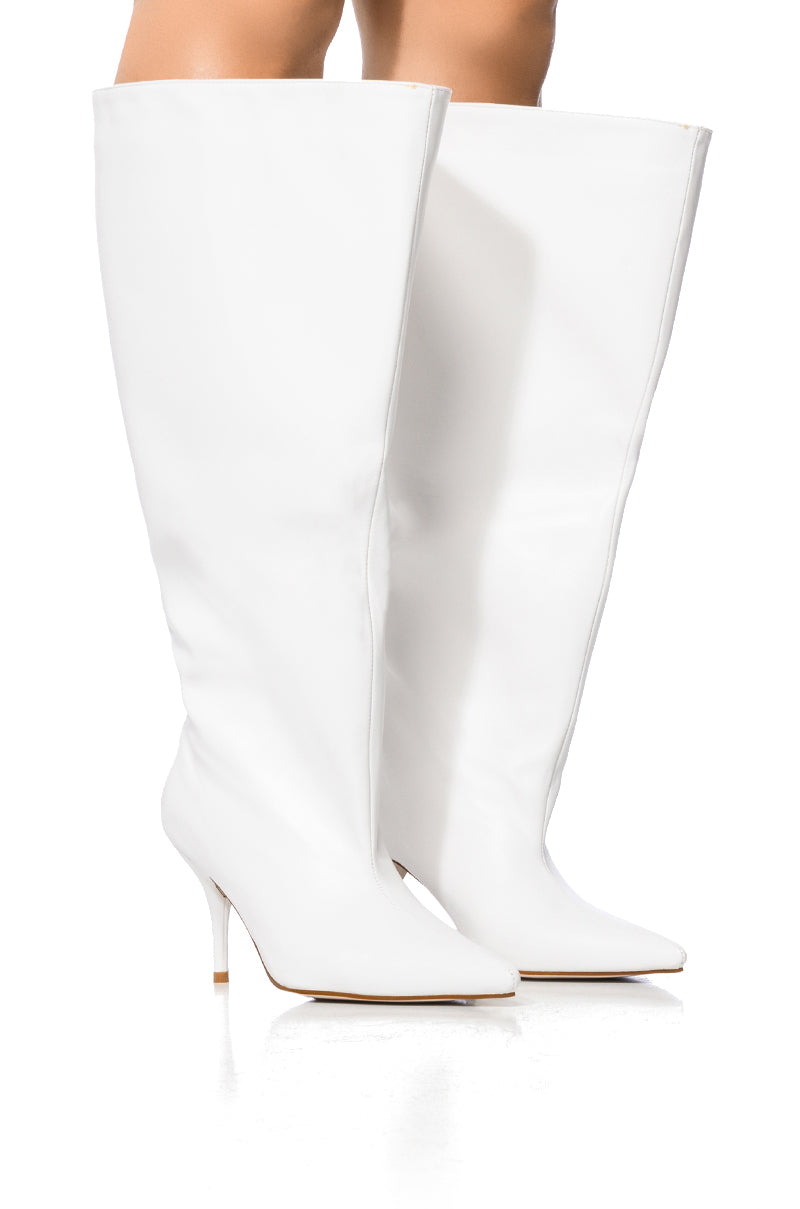 Front View Azalea Wang Brighten Bucket Boot In Cream