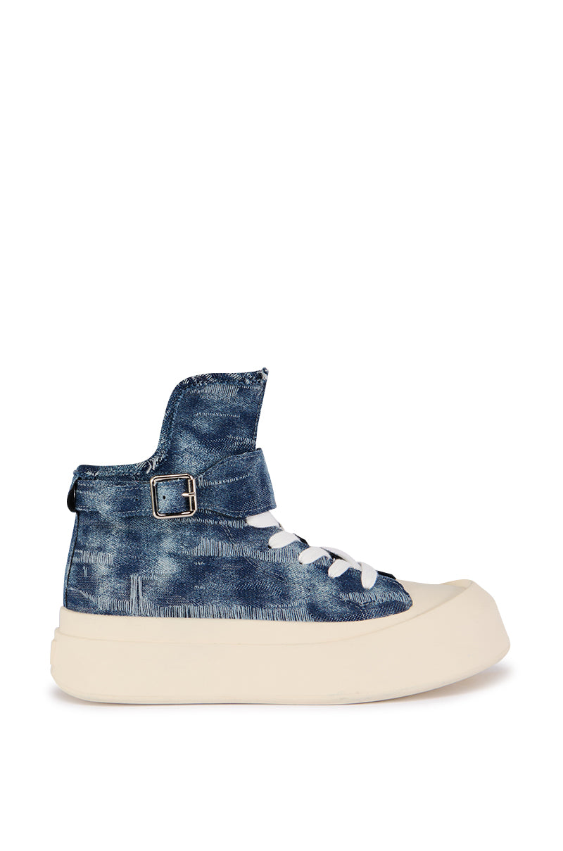 Side View Azalea Wang Brinleigh Burgundy Sneaker