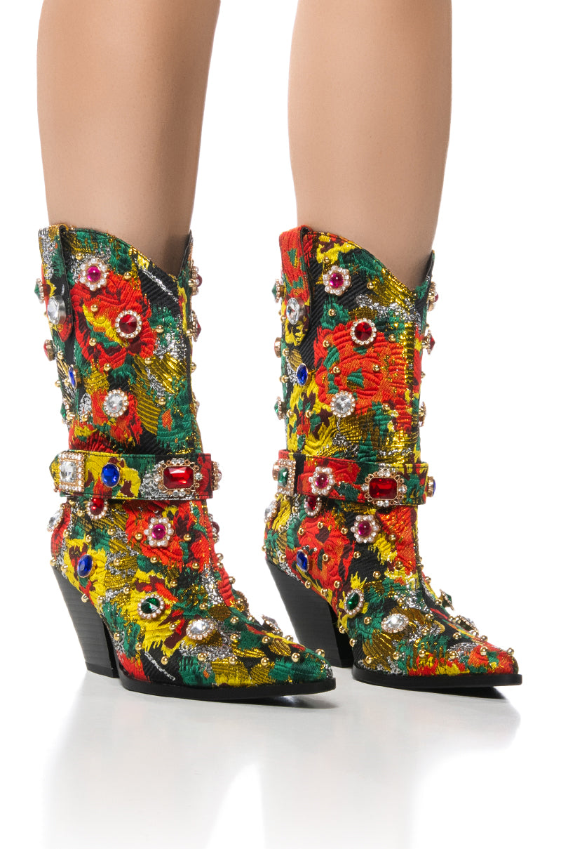 AZALEA WANG BROCADE MULTI WESTERN BOOTIE view 0