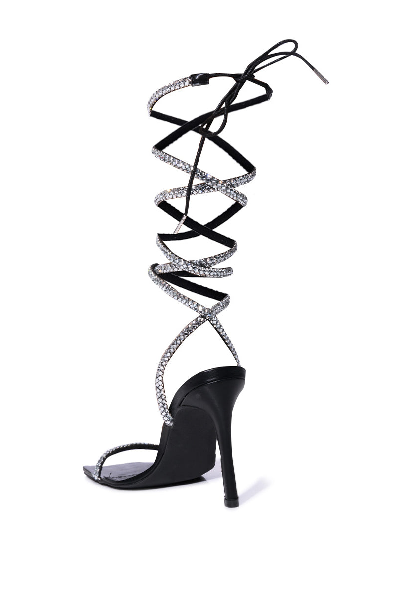 Detail View Azalea Wang Bromley Strappy Sandal In Black 5