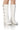 Front View Azalea Wang Bronson White Chunky Boot With Buckle Detail