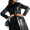 Front View Azalea Wang Bronx Tale Long Croc Trench