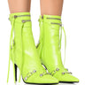 Front View Azalea Wang Brooklyn Green Bootie