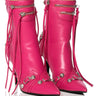 Front View Azalea Wang Brooklyn Pu Bootie In Pink