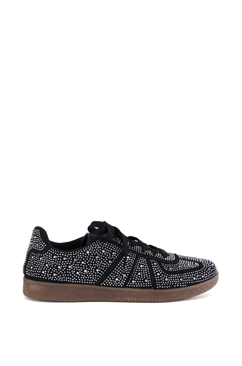 AZALEA WANG BRYAR BLACK EMBELLISHED SNEAKER view 0