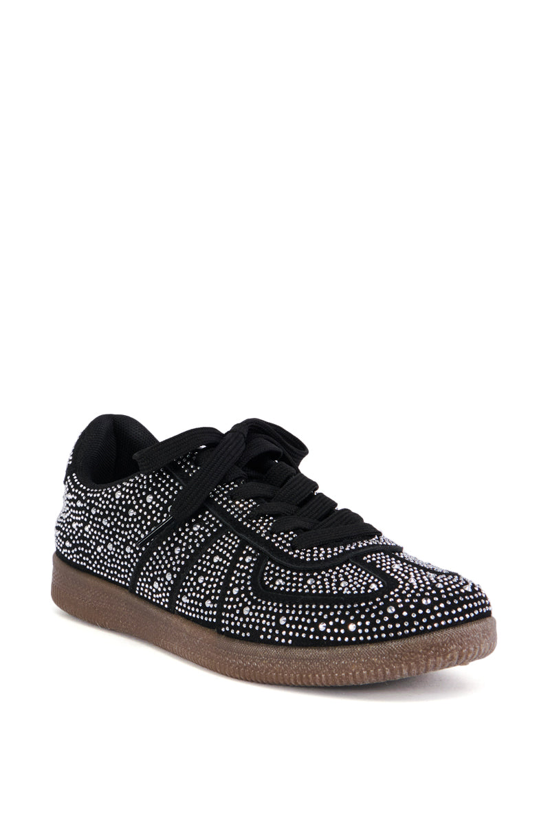 Back View Azalea Wang Bryar Black Embellished Sneaker