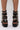 Back View Azalea Wang Buckle Up Chunky Sandal In Black Multi