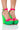 Front View Azalea Wang Butterscotch Color Blocked Sandal In Green