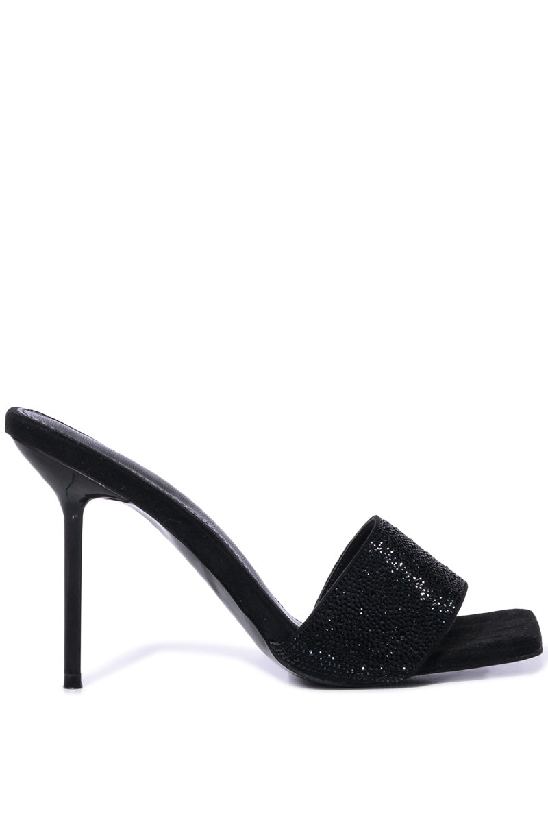 Side View Azalea Wang Caily Black Stiletto Mule
