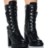 Front View Azalea Wang Calibri Black Chunky Bootie