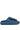 Side View Azalea Wang Calico Slip On Sandal In Blue Denim