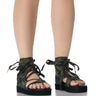 Front View Azalea Wang Calina Camo Gladiator Sandal