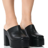 Front View Azalea Wang Cambria Black Chunky Clog