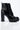 Back View Azalea Wang Cant Go To Sleep Chunky Heel Lace Up Bootie in Black Patent