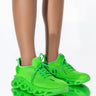 Front View Azalea Wang Cant Stop Wont Stop Flatform Sneaker In Green