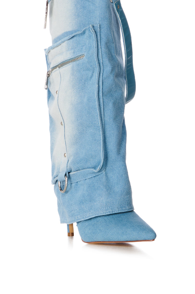 Full View Azalea Wang Capala Denim Fold Over Boot