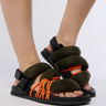 Front View Azalea Wang Captivating Puffy Flat Sandal In Multi